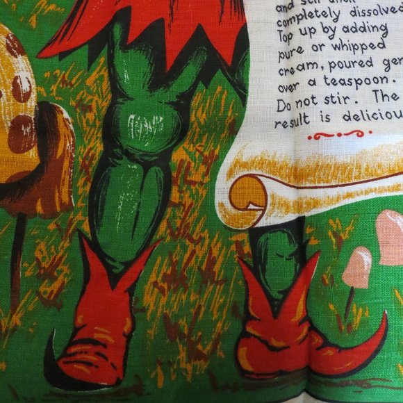 Vintage Irish Coffee recipe linen tapestry - Picture 4 of 6